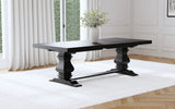 Florence Distressed Black 126-Inch Extension Dining Table