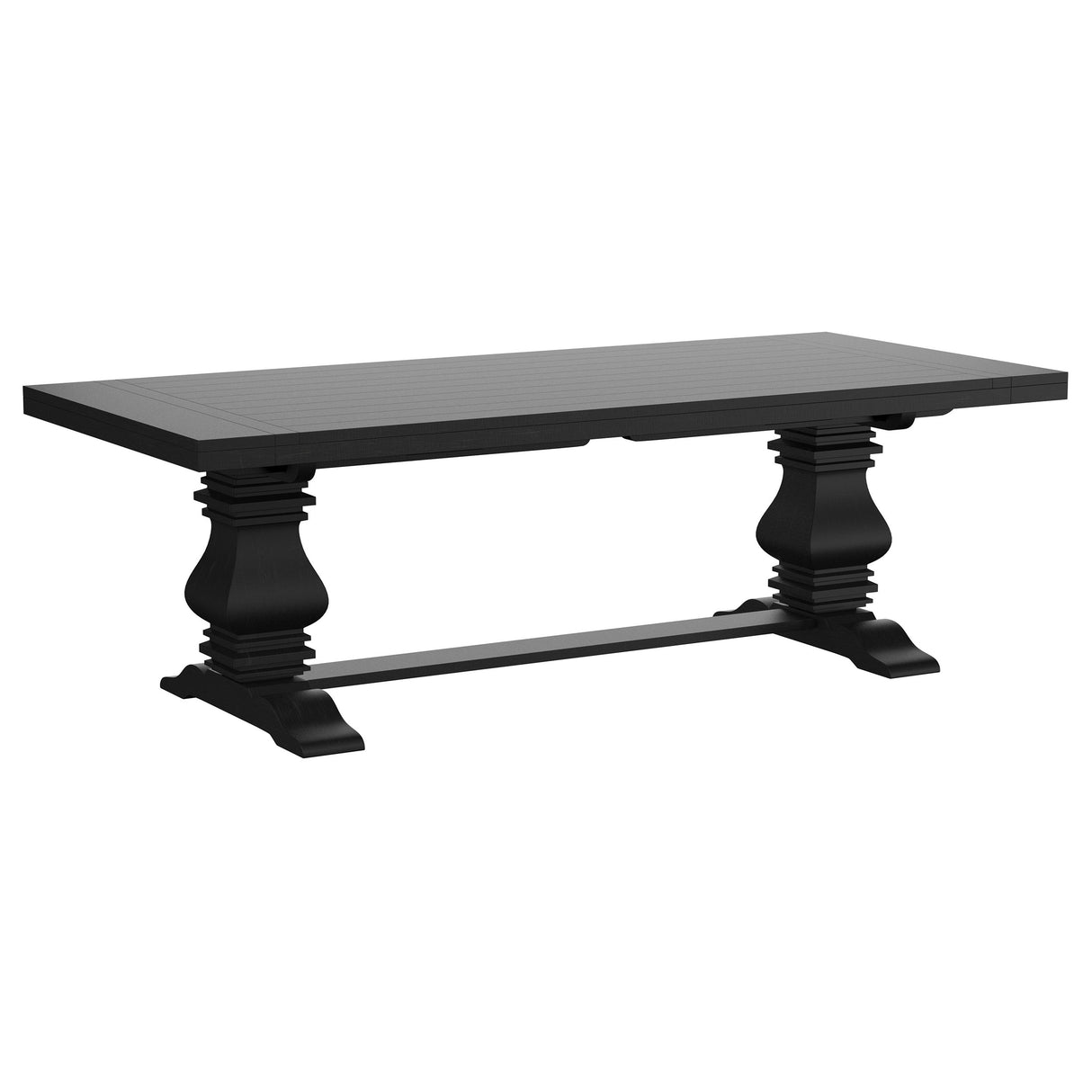 Florence Distressed Black 126-Inch Extension Dining Table