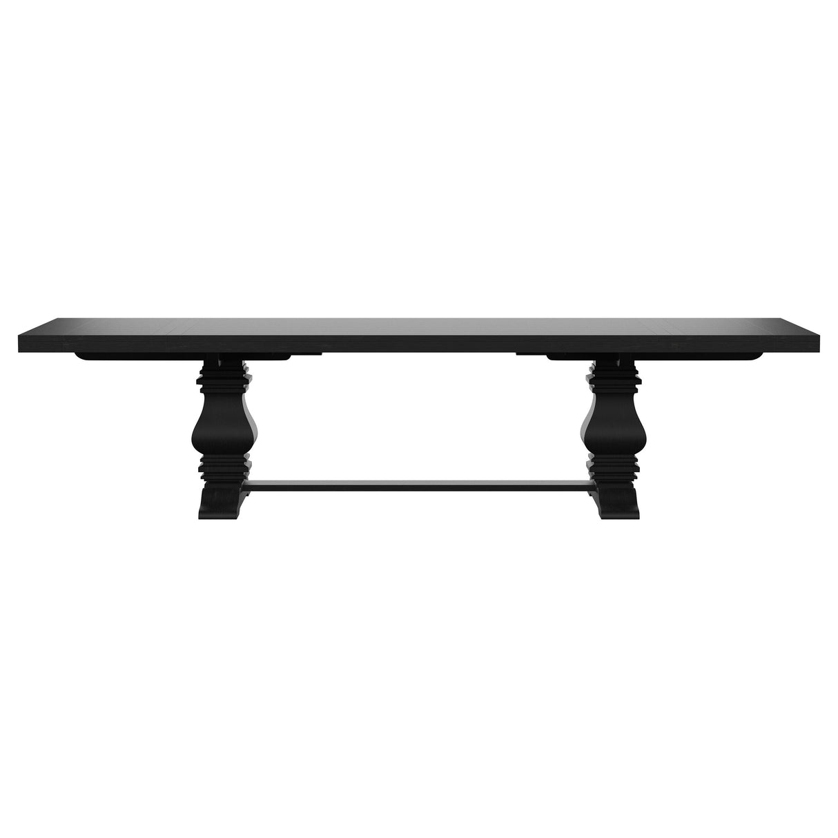Florence Distressed Black 126-Inch Extension Dining Table