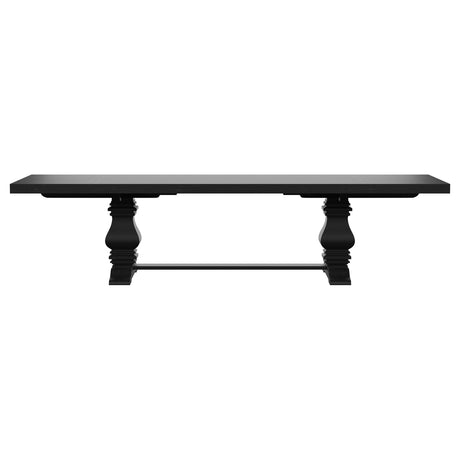 Florence Distressed Black 126-Inch Extension Dining Table
