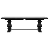 Florence Distressed Black 126-Inch Extension Dining Table