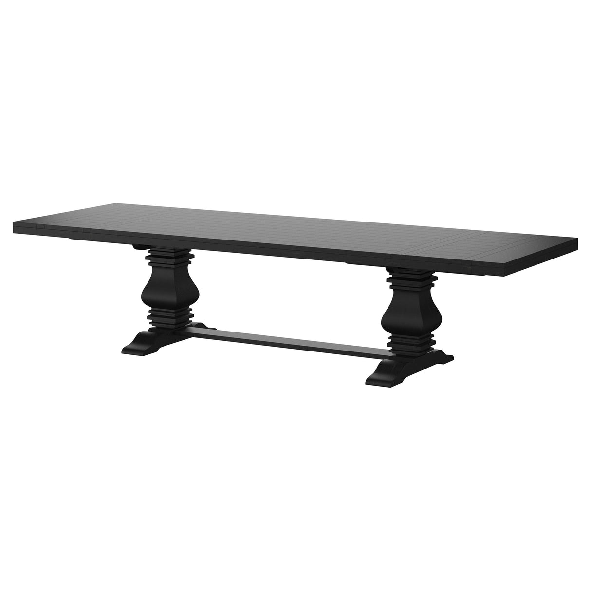 Florence Distressed Black 126-Inch Extension Dining Table