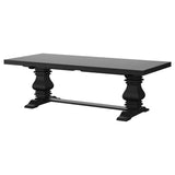 Florence Distressed Black 126-Inch Extension Dining Table