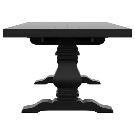 Florence Distressed Black 126-Inch Extension Dining Table