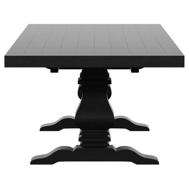 Florence Distressed Black 126-Inch Extension Dining Table