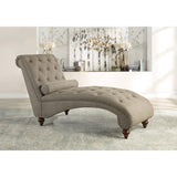 Bonne Exposed Wood Feet With Brown Chaise