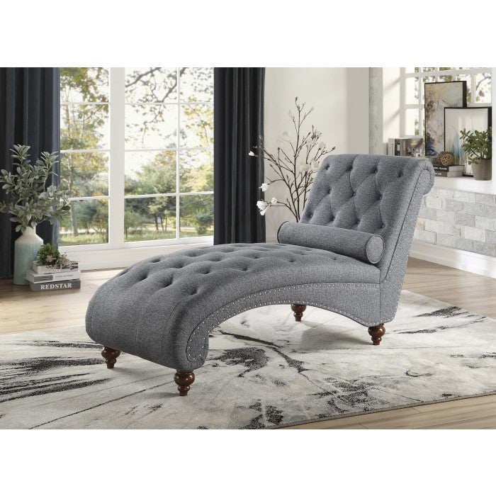 Bonne Exposed Wood Feet With Brown Chaise