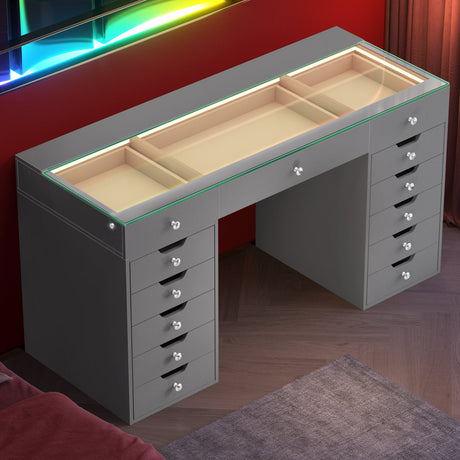 Eva Vanity Desk - 13 Storage Drawers
