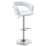 Barraza 29" Adjustable Height Bar Stool White And Chrome