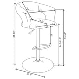 Barraza 29" Adjustable Height Bar Stool White And Chrome