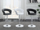 Barraza 29" Adjustable Height Bar Stool White And Chrome