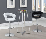 Barraza 29" Adjustable Height Bar Stool White And Chrome