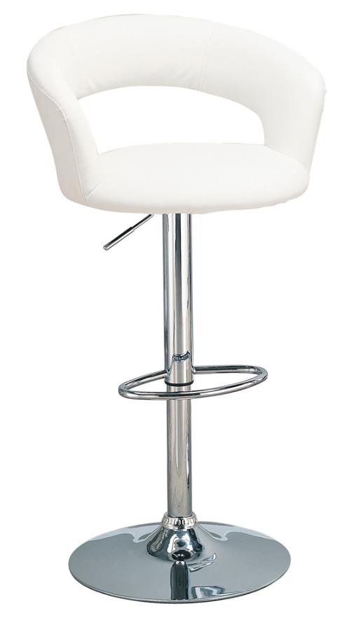 Barraza 29" Adjustable Height Bar Stool White And Chrome