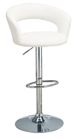 Barraza 29" Adjustable Height Bar Stool White And Chrome