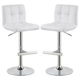 Lenny Adjustable Height Bar Stools Chrome And White (Set Of 2)