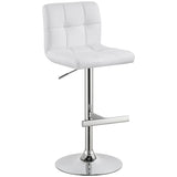 Lenny Adjustable Height Bar Stools Chrome And White (Set Of 2)