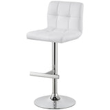 Lenny Adjustable Height Bar Stools Chrome And White (Set Of 2)