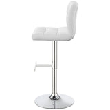 Lenny Adjustable Height Bar Stools Chrome And White (Set Of 2)