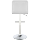 Lenny Adjustable Height Bar Stools Chrome And White (Set Of 2)