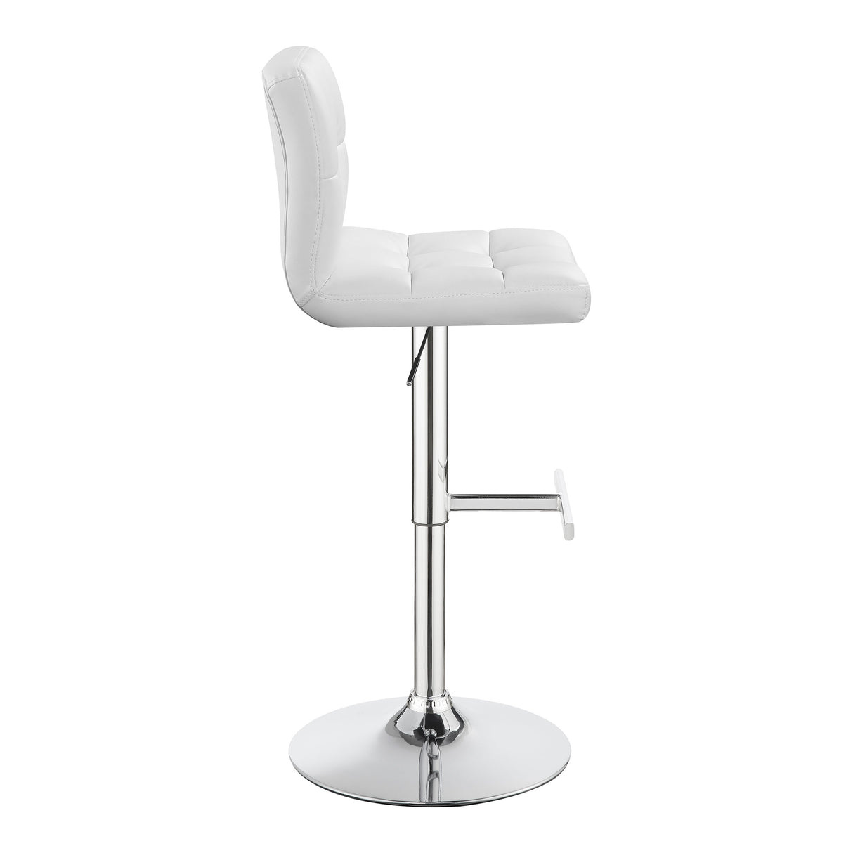 Lenny Adjustable Height Bar Stools Chrome And White (Set Of 2)