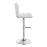 Lenny Adjustable Height Bar Stools Chrome And White (Set Of 2)