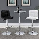 Lenny Adjustable Height Bar Stools Chrome And White (Set Of 2)