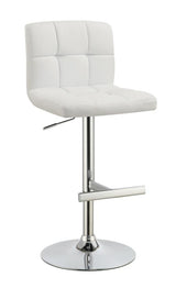 Lenny Adjustable Height Bar Stools Chrome And White (Set Of 2)