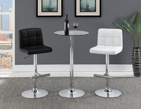Lenny Adjustable Height Bar Stools Chrome And White (Set Of 2)