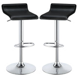 Bidwell 29" Upholstered Backless Adjustable Bar Stools Black And Chrome (Set Of 2)