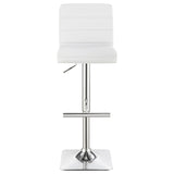 Bianca Upholstered Adjustable Bar Stools White And Chrome (Set Of 2)