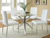 Vance Chrome Round 41-Inch Glass Top Asterisk Dining Table
