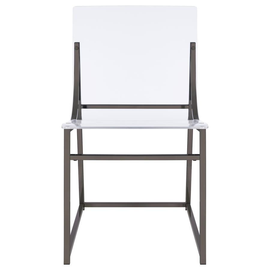 Adino Acrylic Dining Side Chair Black Nickel (Set of 2)