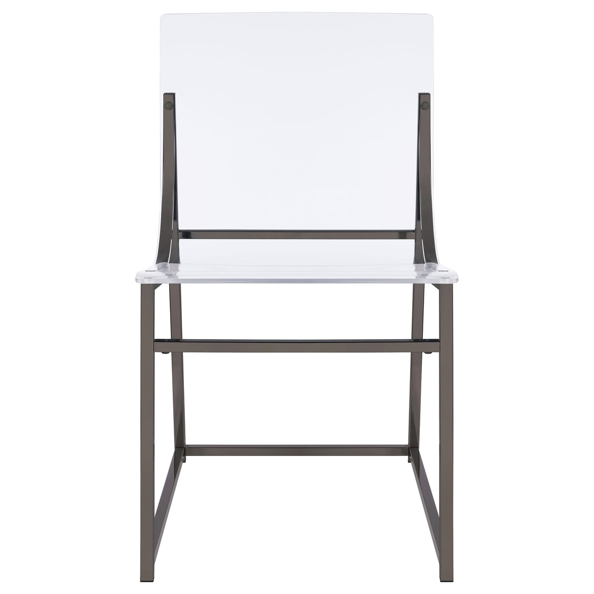 Adino Acrylic Dining Side Chair Black Nickel (Set of 2)