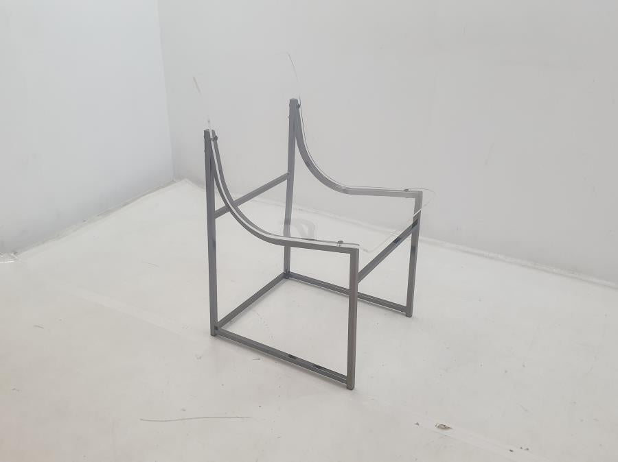 Adino Acrylic Dining Side Chair Black Nickel (Set of 2)