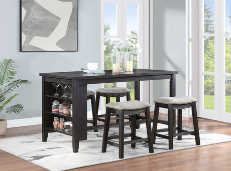 Elliston Dark Grey 5-Piece Counter Height Dining Table Set