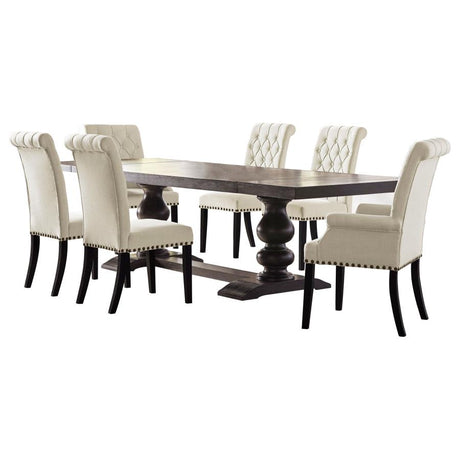 Phelps Distressed Noir / Beige 7-Piece Rectangular Dining Table Set