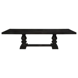 Phelps Distressed Nior 123-Inch Extension Leaf Dining Table Noir