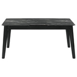 Crestmont 78-inch Extension Dining Table Black Faux Marble