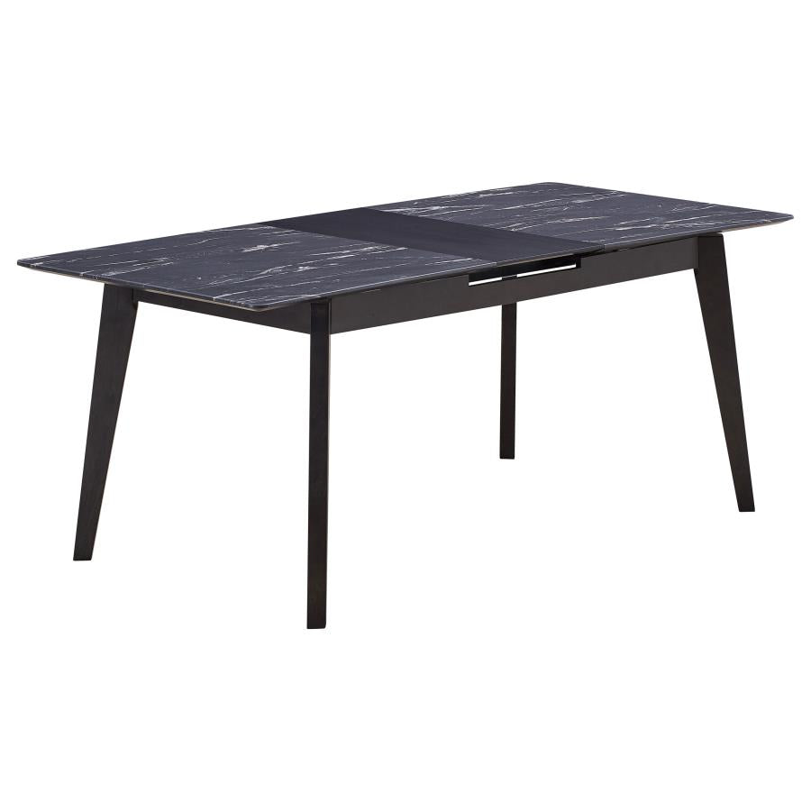 Crestmont 78-inch Extension Dining Table Black Faux Marble