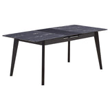 Crestmont 78-inch Extension Dining Table Black Faux Marble