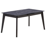Crestmont 78-inch Extension Dining Table Black Faux Marble