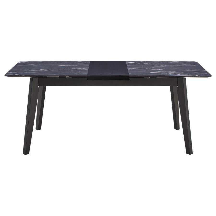 Crestmont 78-inch Extension Dining Table Black Faux Marble