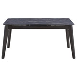 Crestmont 78-inch Extension Dining Table Black Faux Marble
