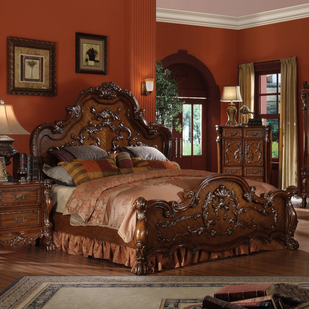 Dresden Cherry Oak Finish California King Bed – Redwood Home Furniture