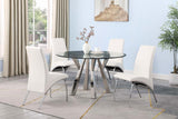 Bishop Upholstered Side Chairs White And Chrome (Set Of 2)