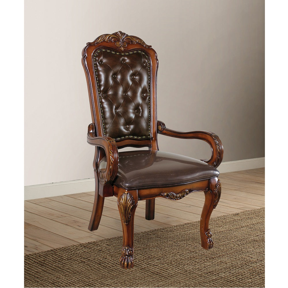 Dresden Synthetic Leather & Cherry Oak Finish Executive Office Chair