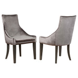 Mindy Upholstered Demi Wing Chairs Grey (Set Of 2)