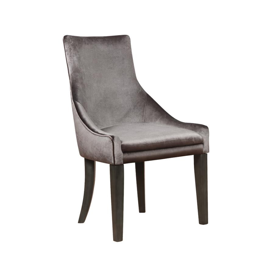 Mindy Upholstered Demi Wing Chairs Grey (Set Of 2)