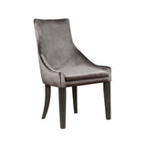Mindy Upholstered Demi Wing Chairs Grey (Set Of 2)