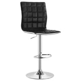 Ashbury Upholstered Adjustable Bar Stools Black And Chrome (Set Of 2)